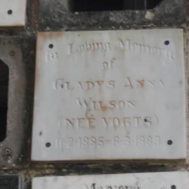 WILSON Gladys Anna nee VOGTS 1895-1989