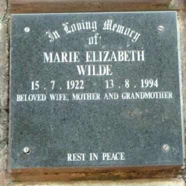 WILDE Marie Elizabeth 1922-1994