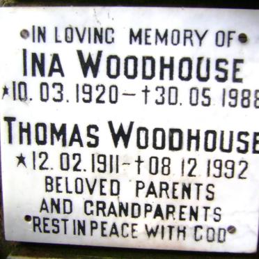 WOODHOUSE Thomas 1911-1992 &amp; Ina 1920-1988