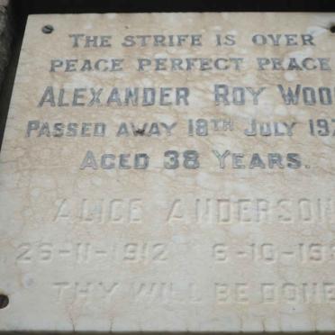 WOOD Alexander Roy -1970 :: ANDERSON Alice 1912-1984