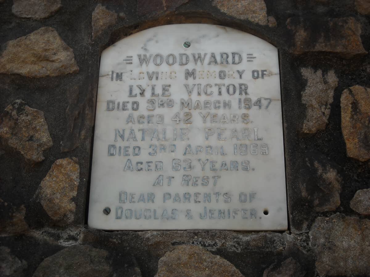 WOODWARD Lyle Victor -1947 &amp; Natalie Pearl -1969