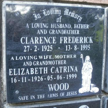 WOOD Clarence Frederick 1925-1995 &amp; Elizabeth Catrina 1926-1999