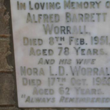 WORRALL Alfred Barrett -1951 &amp; Nora L.D. -1955