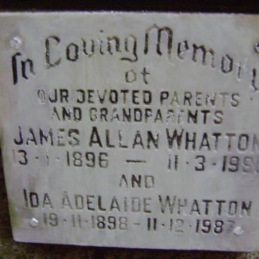 WHATTON James Allan 1896-1980 &amp; Ida Adelaide 1898-1987