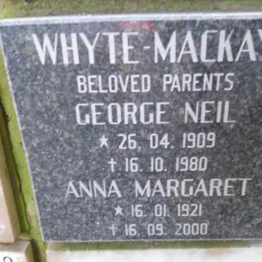 WHYTE-MACKAY George Neil 1909-1980 &amp; Anna Margaret 1921-2000