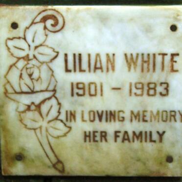 WHITE Lilian 1901-1983