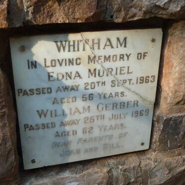 WHITHAM William Gerber -1969 &amp; Edna Muriel -1963