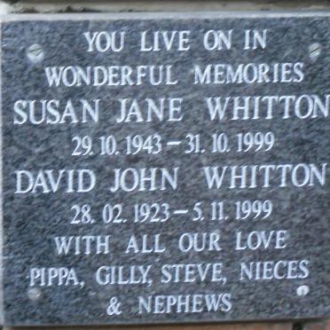 WHITTON David John 1923-1999 :: WHITTON Susan Jane 1943-1999