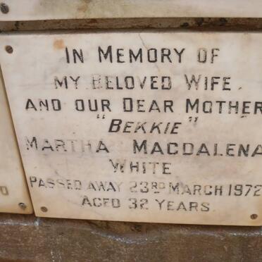 WHITE Martha Magdalena -1972