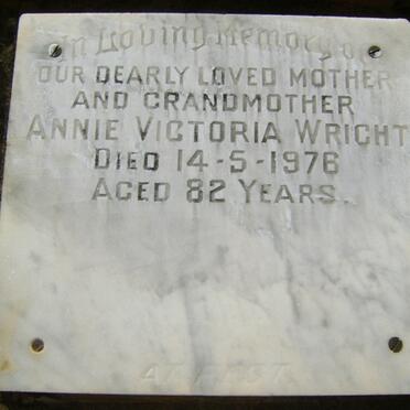 WRIGHT Annie Victoria -1976