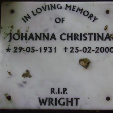 WRIGHT Johanna Christina 1931-2000