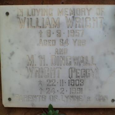 WRIGHT William -1957 &amp; M.H. Dingwall 1903-1991