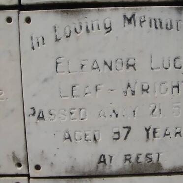 WRIGHT Eleanor Lucy, Leaf -1972