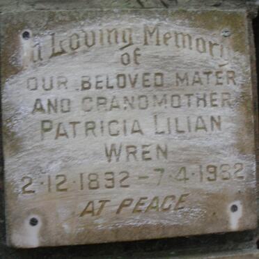 WREN Patricia Lilian 1892-1982