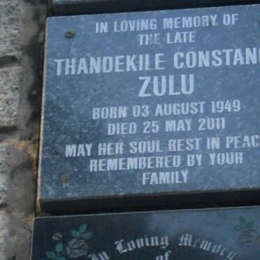 ZULU Thandekile Constance 1949-2011