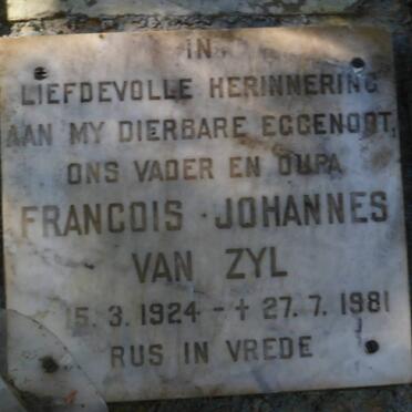 ZYL Francois Johannes, van 1924-1981