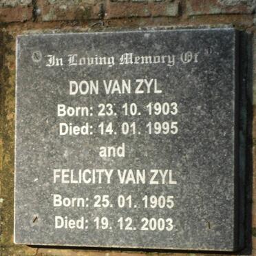 ZYL Don, van 1903-1995 &amp; Felicity 1905-2003