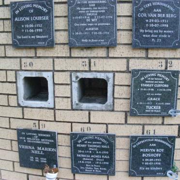 BERG, van der  :: BOSHOFF :: HALL :: LOUBSER :: NELL :: TUCKER :: DE WIT