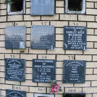 GEERVLIET :: VAN DER HEEVER :: KUSEL :: McDONALD :: MARX :: VAN DER MERWE :: RICE :: THOMPSETT :: WILKINSON