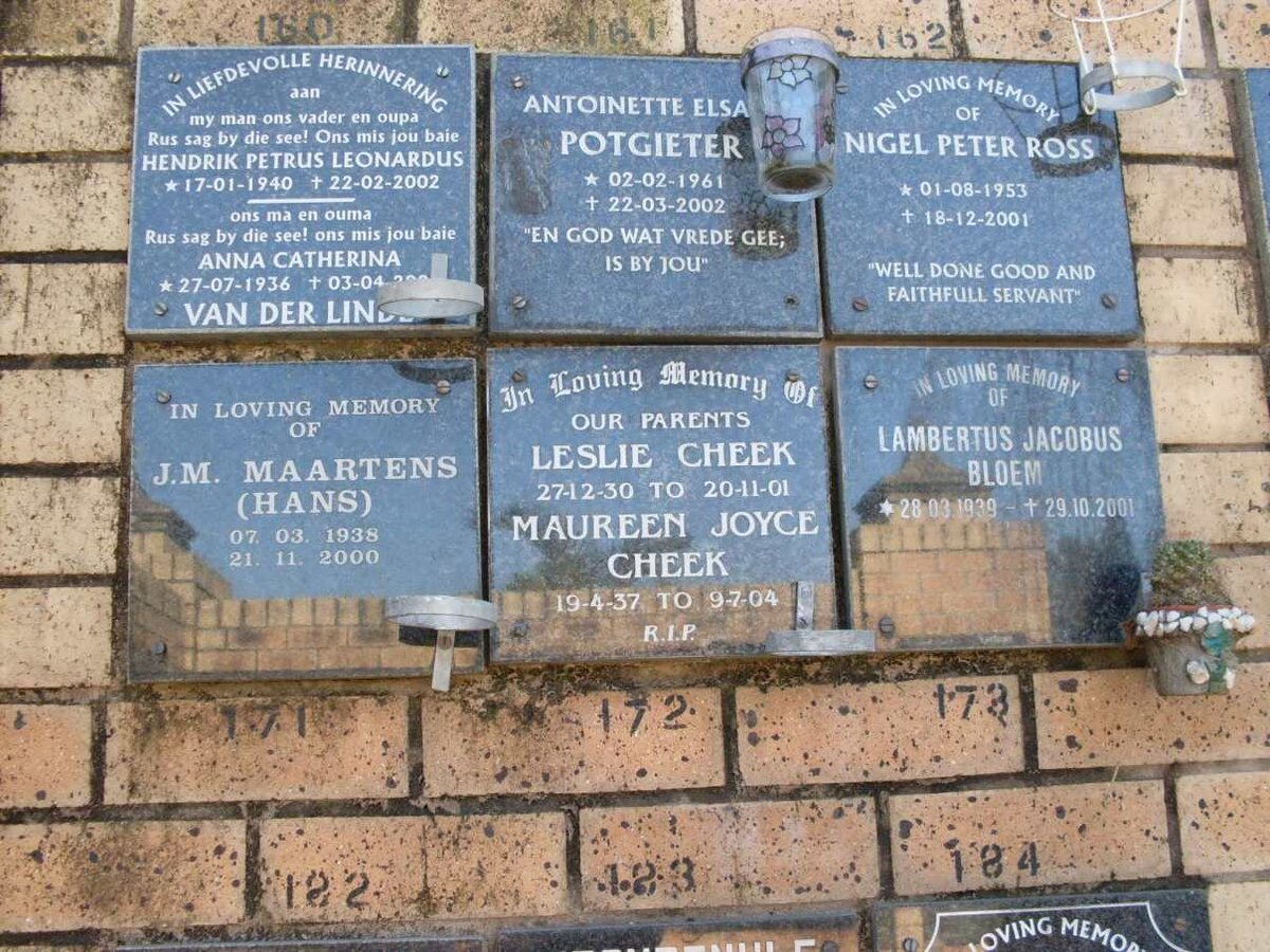 BLOEM :: CHEEK :: VAN DER LINDE :: MAARTENS :: POTGIETER :: ROSS