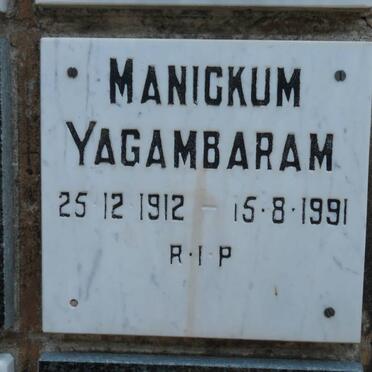 YAGAMBARAM Manickum 1912-1991