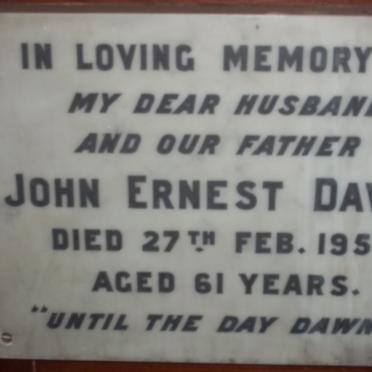 DAVIS John Ernest -1952