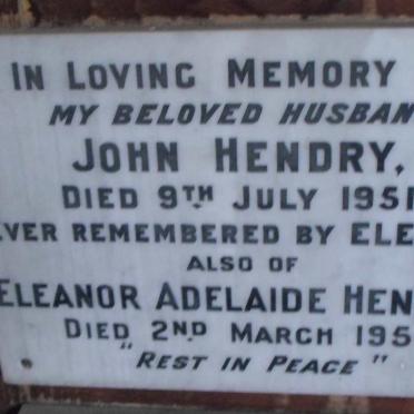 HENDRY John -1951 &amp; Eleanor Adelaide -1954