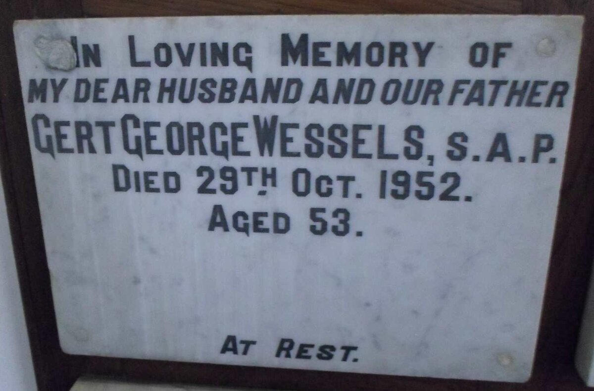 WESSELS Gert George -1952