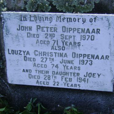 DIPPENAAR John Peter -1970 &amp; Louzya Christina -1973 :: DIPPENAAR Joey -1941