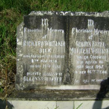 DICK Richard Whitaker -1938 &amp; Gladys Ethel Millicent -1957