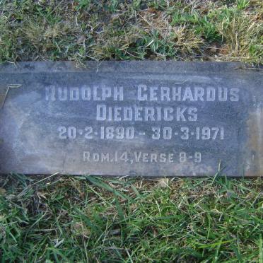DIEDERICKS Rudolph Gerhardus 1890-1971
