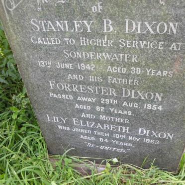 DIXON Forrester -1954 &amp; Lily Elizabeth -1963 :: DIXON Stanley B. -1942