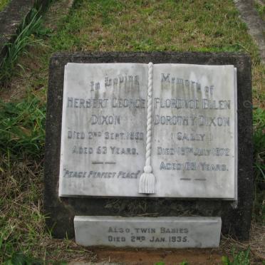 DIXON Herbert George -1950 &amp; Florence Ellen Dorothy -1972 :: DIXON Babies -1935