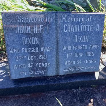 DIXON John H.F.-1941 &amp; Charlotte A. -1985