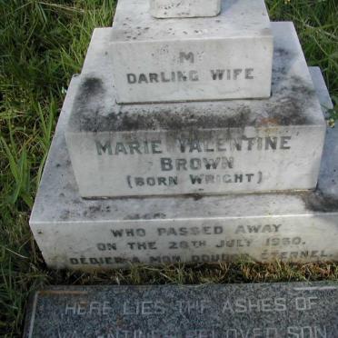 BROWN Marie Valentine nee WRIGHT -1960
