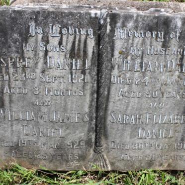 DANIEL William -1955 &amp; Sarah Elizabeth -1961 :: DANIEL Asprey -1920 :: DANIEL William James -1929