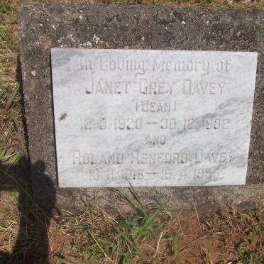 DAVEY Roland Renford 1916-1995 &amp; Janet Grey 1920-1982