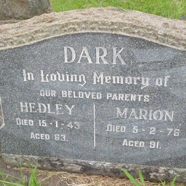 DARK Hedley -1943 &amp; Marion -1976 :: MACKENZIE Ian Glass 1904-1999 &amp; Helena Elizabeth 1911-2000