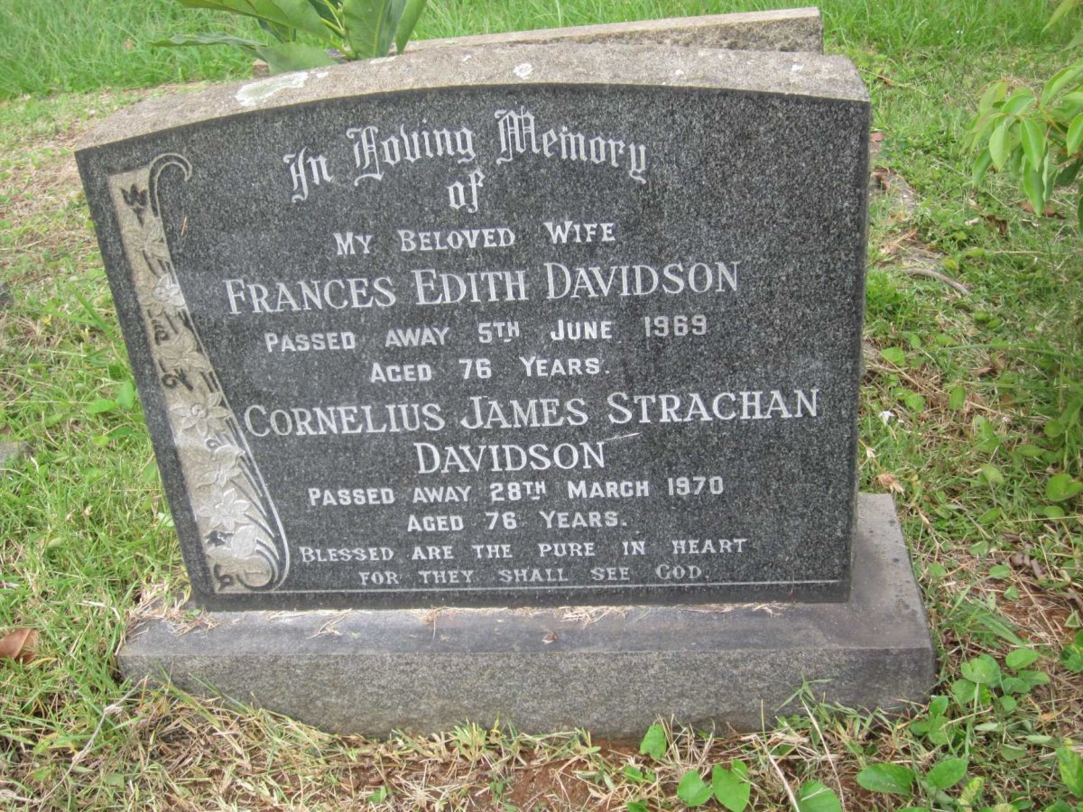 DAVIDSON Cornelius James Strachan -1970 &amp; Frances Edith -1969