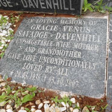 DAVENHILL Gracie Venus, SAVADGE 1936-2007 :: SAVADGE-DAVENHILL Ursula Maxine 1953-1954