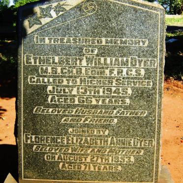 DYER Ethelbert William -1945 &amp; Florence Elizabeth Annie -1953