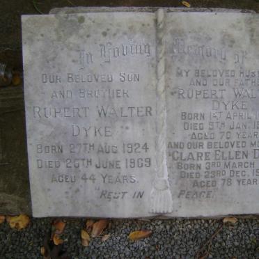 DYKE Rupert Walter 1900-1971 &amp; Clara Ellen 1901-1979 :: DYKE Rupert Walter 1924-1969 :: PUTTICK Christiaan David 1985-1985