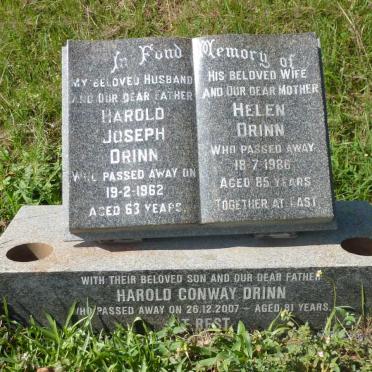 DRINN Harold Joseph -1962 &amp; Helen -1986 :: DRINN Harold Conway 2007