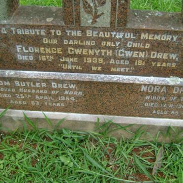 DREW Tom Butler -1954 &amp; Nora -1985 :: DREW Florence Gwenyth -1939