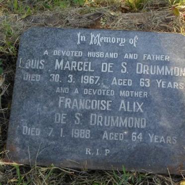 DRUMMOND Louis Marcel, De S. -1967 &amp; Francoise Alix -1988