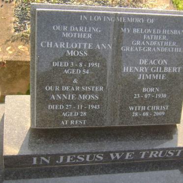 DEACON Henry Gilbert Jimmie 1930-2009 :: MOSS Charlotte Ann -1951 :: MOSS Annie -1943