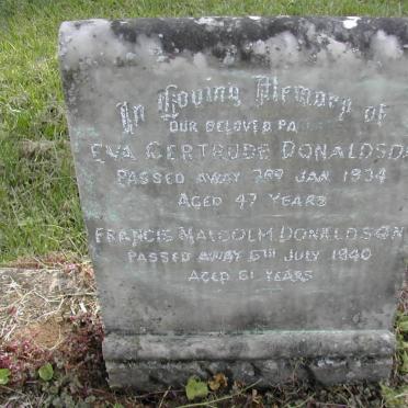 DONALDSON Francis Malcolm -1940 &amp; Eva Gertrude -1934