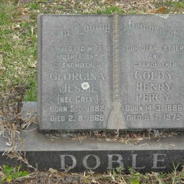 DOBLE Goldy Henry Percy 1886-1975 &amp; Georgina Jessie CRIX 1882-1969