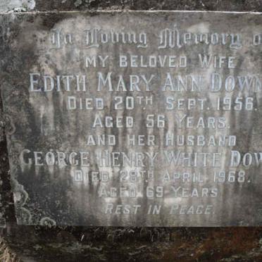 DOWNES George Henry White -1968 &amp; Edith Mary Ann -1956