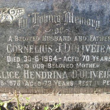 D'OLIVEIRA Cornelius J. -1964 &amp; Alice Hendrina -1976